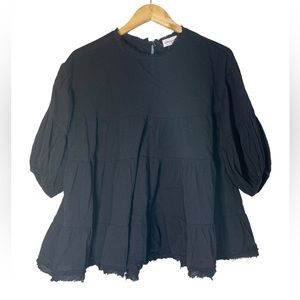 Stolen Hearts Black Blouse Top Sz Small